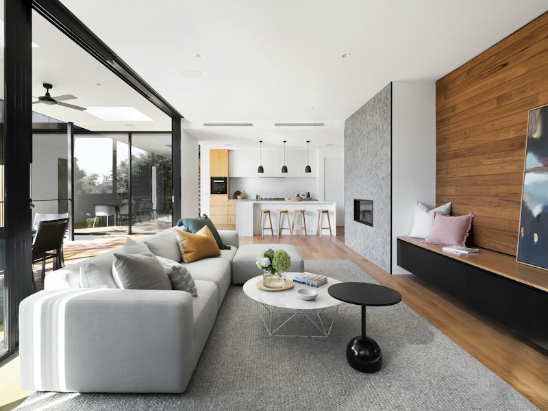 Bright modern living room interior